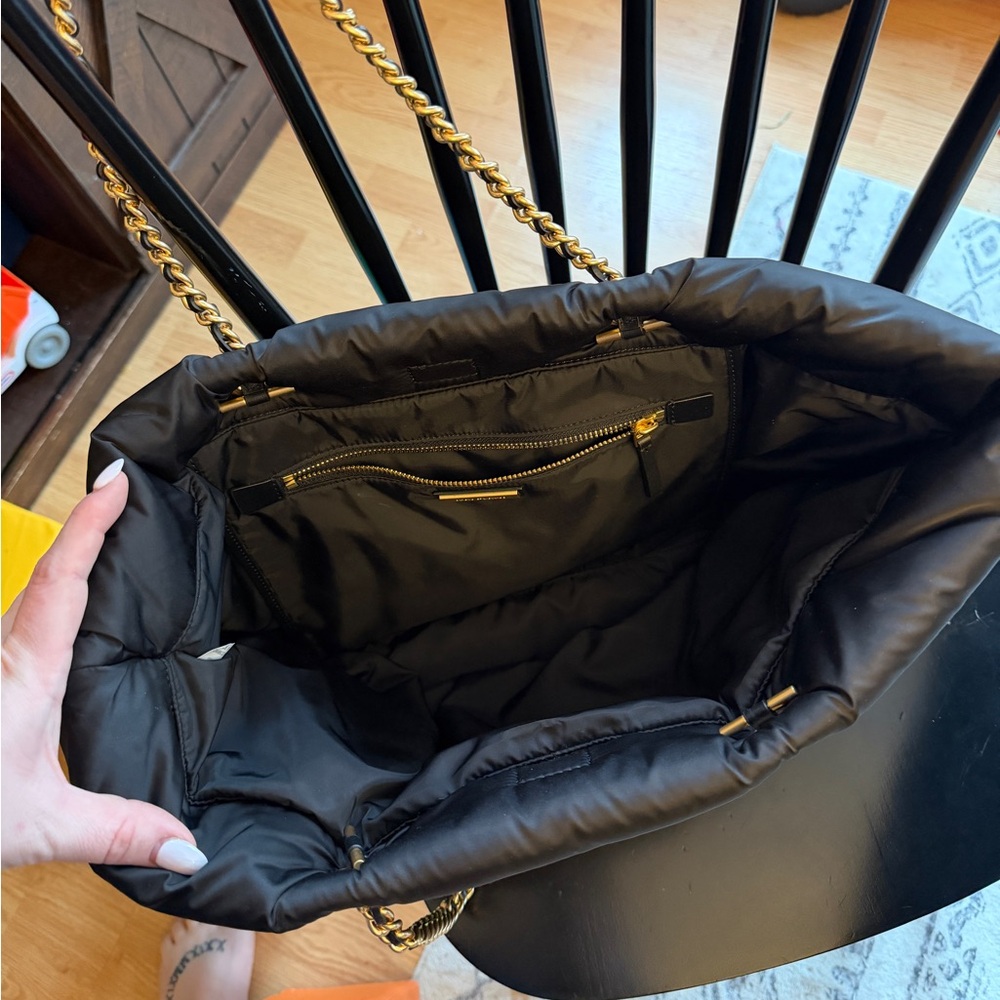 Tory Burch Black Quilted Ella Tote Bag - Picture 3 of 5